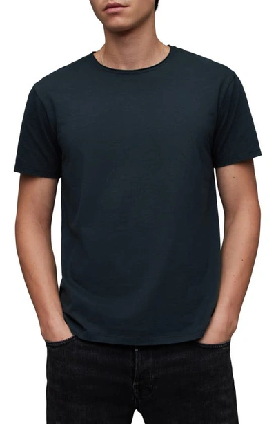 Shop Allsaints Bodega Solid Crewneck T-shirt In Cadet Blue