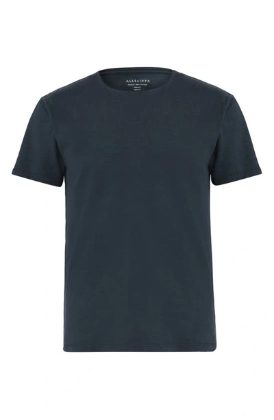 Shop Allsaints Bodega Solid Crewneck T-shirt In Cadet Blue