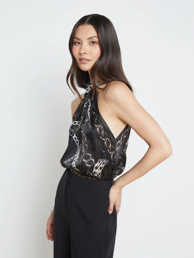 Shop L Agence Tillie Chain Top In Black Multi Grunge Chain