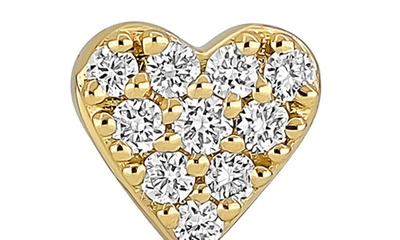 Shop Bony Levy Mika Heart Diamond Stud Earrings In 18k Yellow Gold