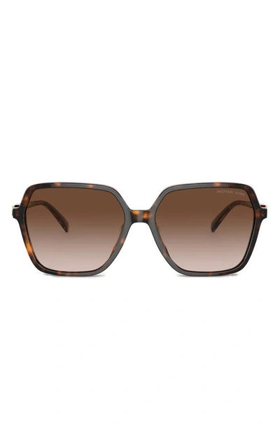 Shop Michael Kors Jasper 58mm Square Sunglasses In Dk Tort