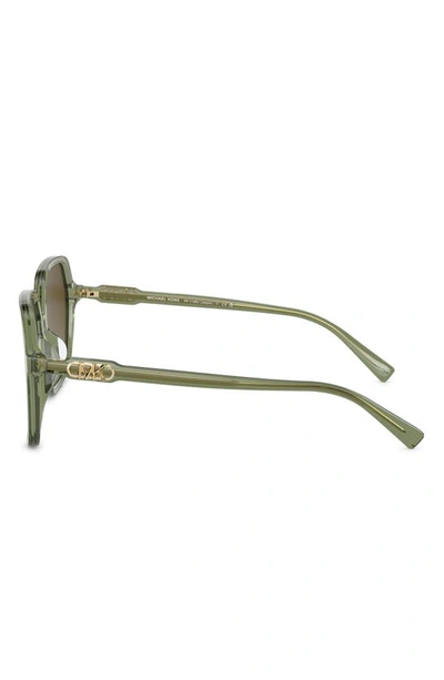 Shop Michael Kors Jasper 58mm Square Sunglasses In Green Havana