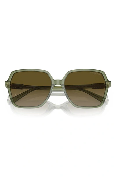 Michael Kors Jasper 58mm Square Sunglasses In Green Havana