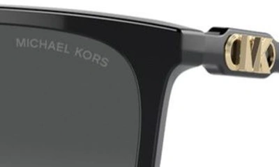 Shop Michael Kors Canberra 56mm Polarized Square Sunglasses In Black