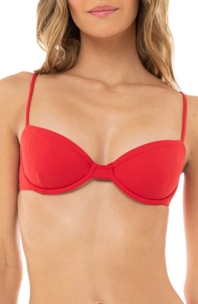 Shop Agua Bendita Irene Underwire Bikini Top In Red