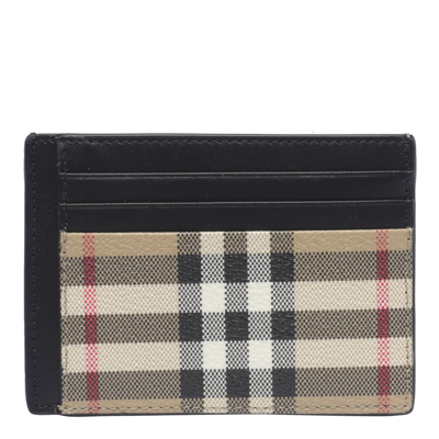 Shop Burberry Checked Logo Engraved Cardholder In Multi