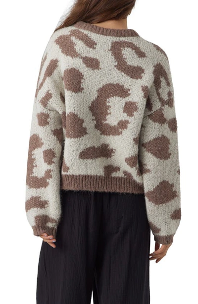 Shop Vero Moda Zelman Pattern Sweater In Birch Detail Brwn Lntl Animal