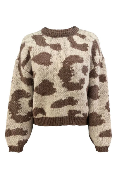 Shop Vero Moda Zelman Pattern Sweater In Birch Detail Brwn Lntl Animal