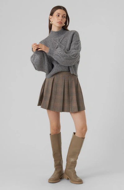 Shop Vero Moda Tracy Check Pleated Miniskirt In Bungee Cord Checkscheck