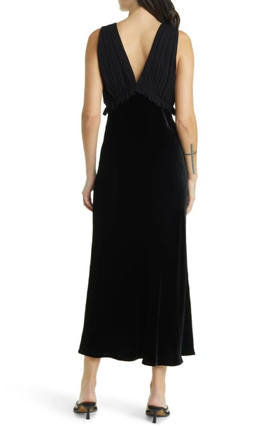 Shop Rails Gilda V-neck Mixed Media Cocktail Dress In Black Velvet