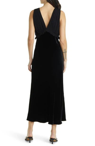 Rails Gilda Chiffon Velvet Maxi Dress In Black Velvet