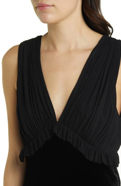 Rails Gilda Chiffon Velvet Maxi Dress In Black Velvet