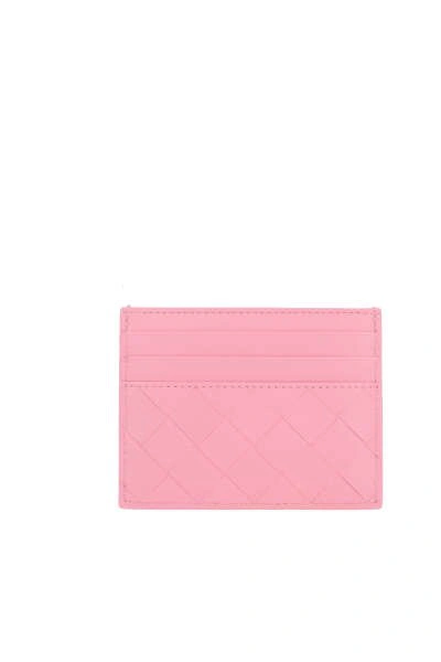 Shop Bottega Veneta Intrecciato Credit Card Case In Pink