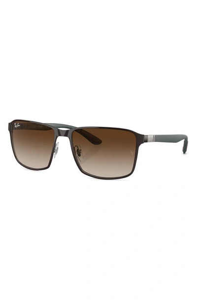 Ray Ban 59mm Square Gradient Sunglasses In Gunmetal