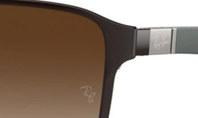 Ray Ban 59mm Square Gradient Sunglasses In Gunmetal