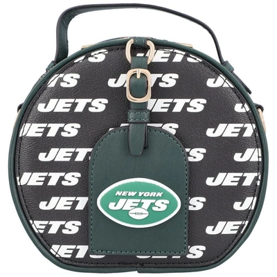 Shop Cuce New York Jets Repeat Logo Round Bag In Black