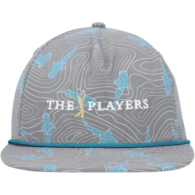 Shop Flomotion Charcoal The Players Sharks Lurking Rope Snapback Hat