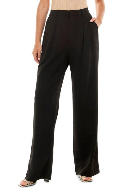 Shop Wayf Pleated Trousers In Black