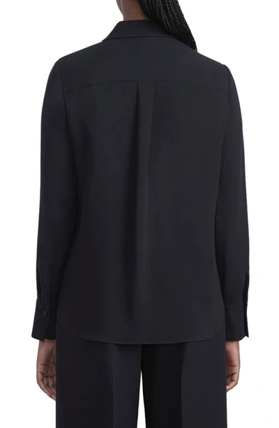 Lafayette 148 Scottie Silk Button-down Blouse In Black