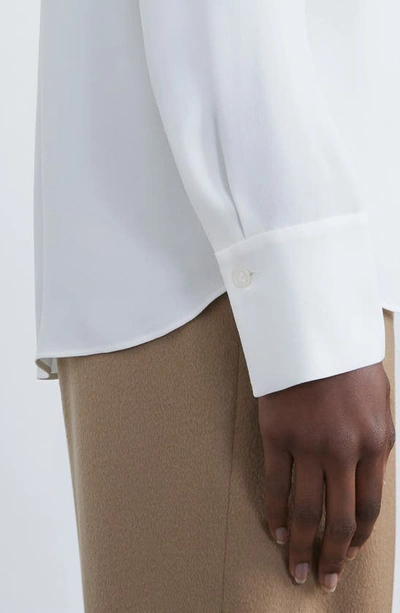 Lafayette 148 Scottie Silk Button-down Blouse In Cloud