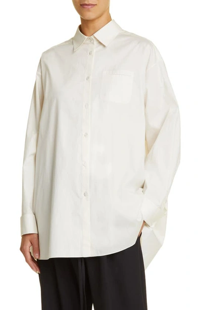 Shop The Row Moon Cotton Button-up Shirt In Shell