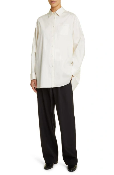 Shop The Row Moon Cotton Button-up Shirt In Shell