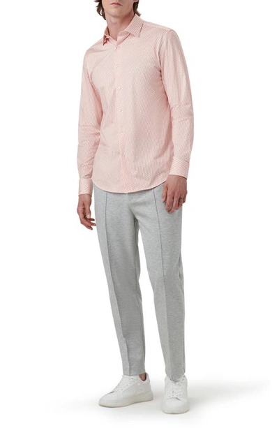 Shop Bugatchi James Ooohcotton® Serpentine Stripe Button-up Shirt In Dusty Pink