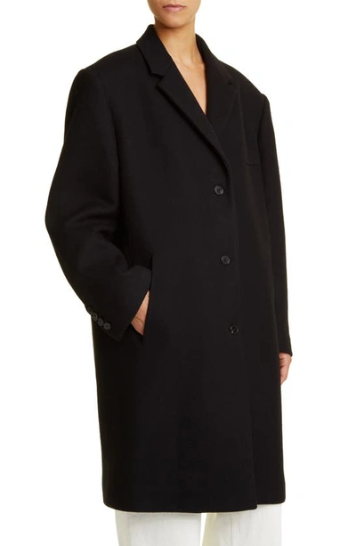 Shop The Row Adron Oversize Wool Blend Coat In Black