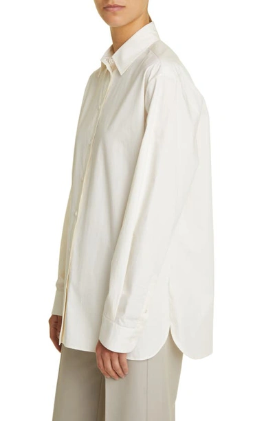 Shop The Row Sisilia Oversize Cotton Button-up Shirt In Shell