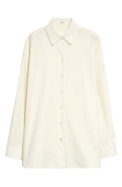 Shop The Row Sisilia Oversize Cotton Button-up Shirt In Shell