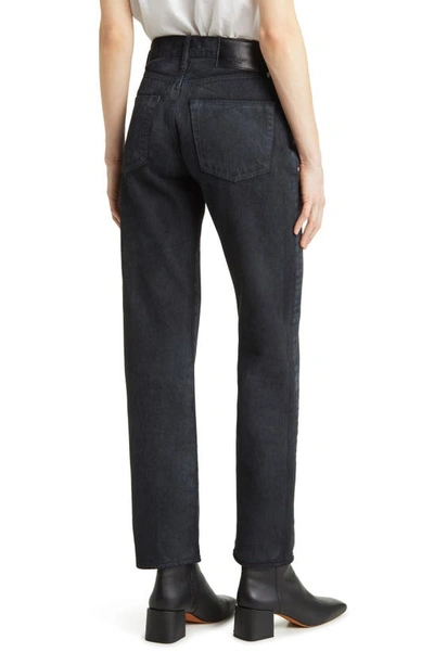 Shop Moussy Banning Ankle Straight Leg Jeans In Black
