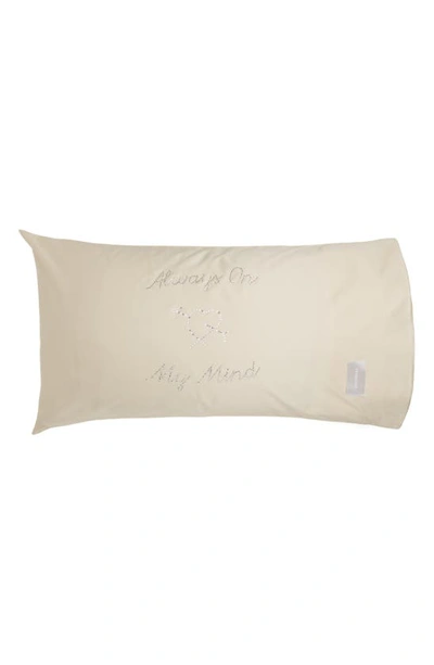 Shop Magniberg Gala Swarovski® Crystal Embellished Cotton Sateen Pillowcase In Pearl King