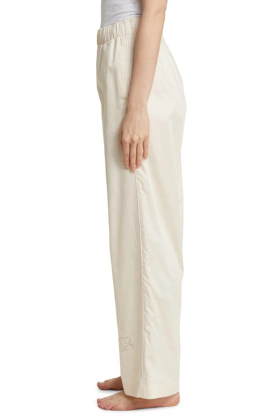 Shop Magniberg Gala Swarovski® Crystal Embellished Cotton Sateen Pajama Pants In Pearl