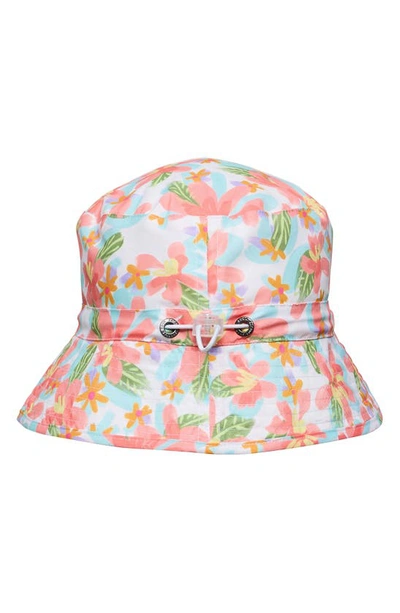 Snapper Rock Kids' Tropical Print Bucket Hat In White Multi