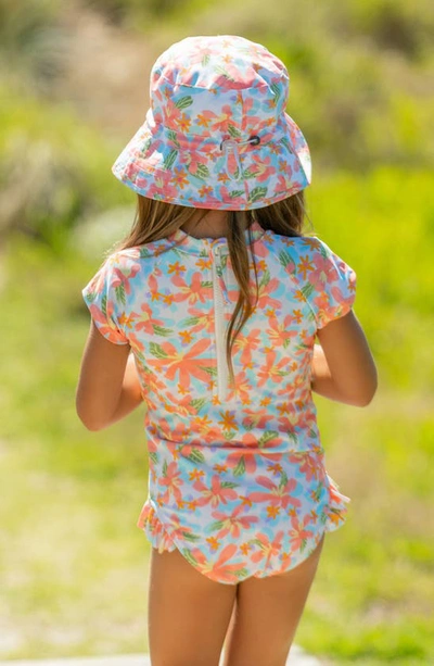Shop Snapper Rock Kids' Tropical Print Bucket Hat In White Multi