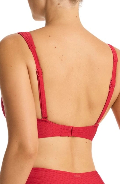 Sea Level Cross Front Multifit Bikini Top In Red