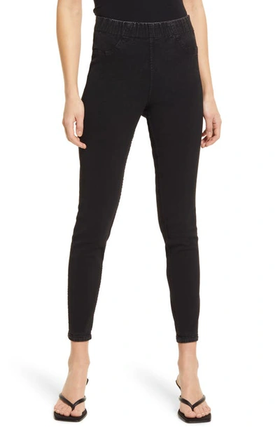 Hue Reversible Denim Leggings In Medium Grey Wash