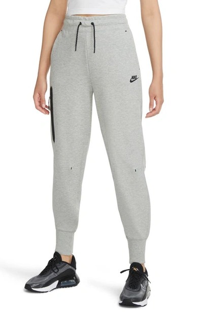 Shop Nike Tech Fleece Joggers In Dark Grey Heather/ Black