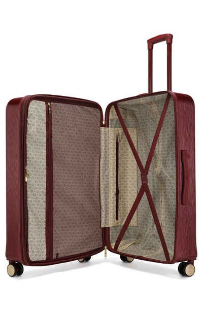 Shop Badgley Mischka Diamond Hardshell 3-piece Luggage Set In Burgundy