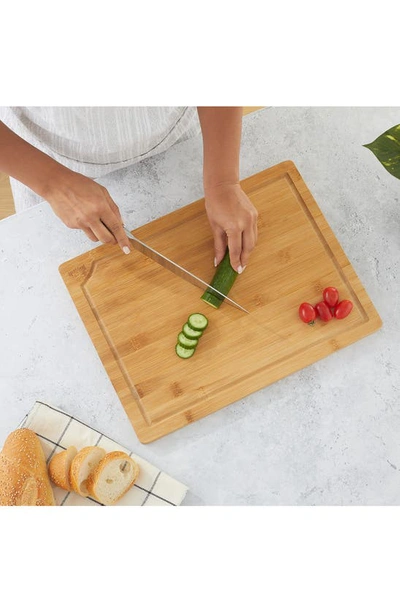 Joyjolt 11-piece Bamboo Cutting Boards & Nesting Mixing Bowls Set In Black
