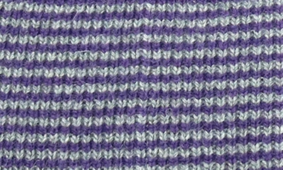 Shop Portolano Mini Stripe Slouchy Hat In Purple/ Grey