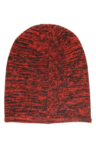 Shop Portolano Tweed Slouchy Beanie In Cinnamon/ Dark Brown