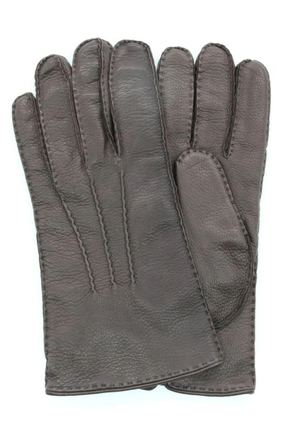 Shop Portolano Leather Gloves In Brown