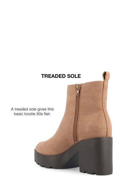 Journee Collection Women's Cassidy Platform Block Heel Lug Sole Booties In Beige
