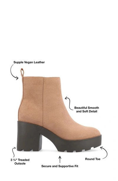 Journee Collection Women's Cassidy Platform Block Heel Lug Sole Booties In Beige