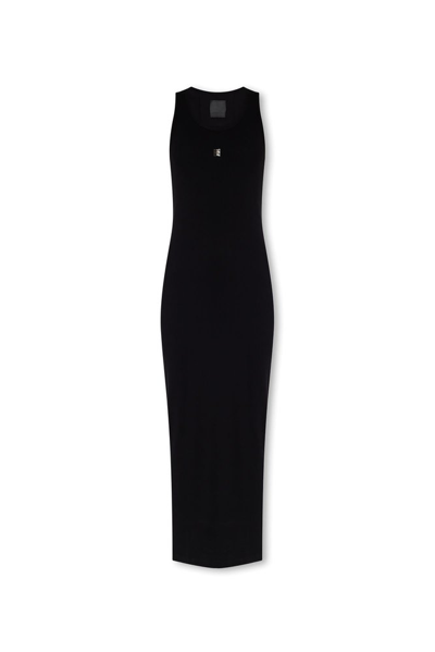 Shop Givenchy Logo Plaque Slip Dress In Black
