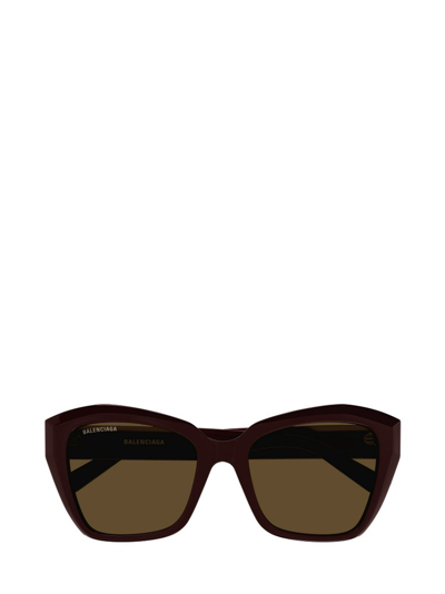 Shop Balenciaga Eyewear Butterfly Frame Sunglasses In Red
