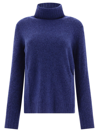 Shop Aspesi Turtleneck Knitted Sweater In Navy