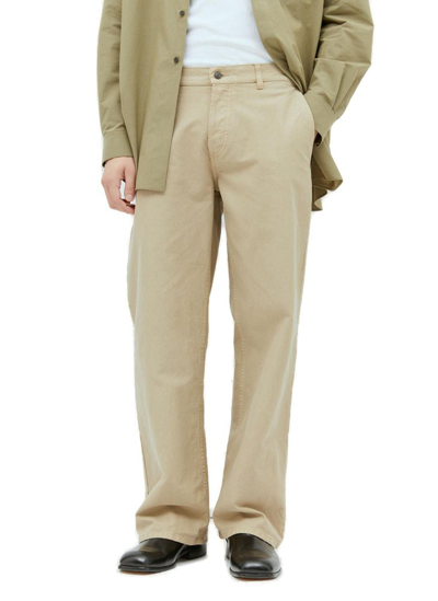 Shop The Row Riggs Straight Leg Twill Pants In Beige