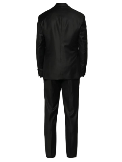 Shop Lardini Black Single-breasted Wool Suit In Nero